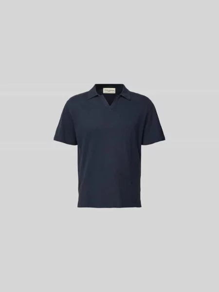Koszulka polo z dekoltem w serek Officine Generale granatowa
