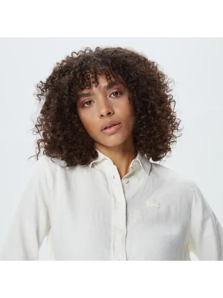 Lacoste Koszula Tkana Lacoste biała