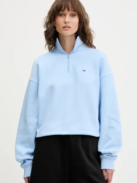 Tommy Jeans bluză uni albastru