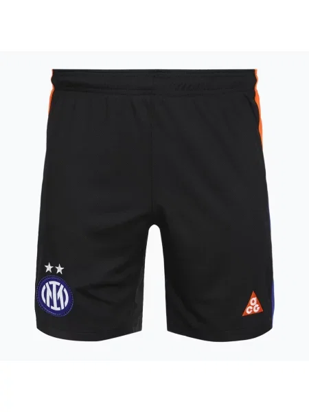 Pantaloni scurți de fotbal pentru bărbați Nike Inter Milan Stadium SE black/safety orange negru