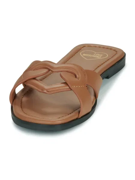 Pantofi Love Moschino cu motiv cu inimi maro