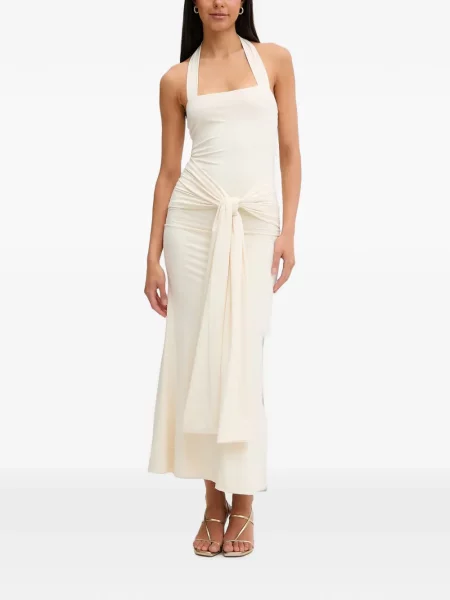 Rochie maxi Bardot cu gât halter