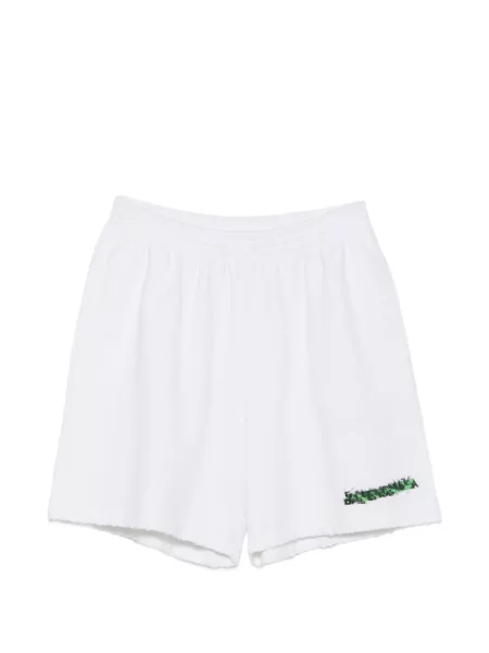 Pantaloni scurți Balenciaga cu imagine alb