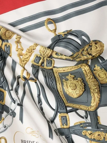 Hedvábný šál Hermès Pre-owned červený