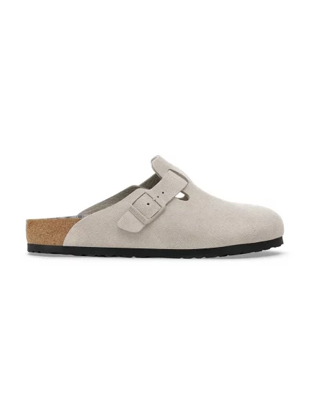 Велурени чехли Birkenstock Boston Varsity мъжки сиво