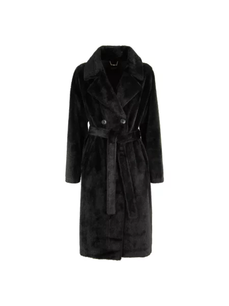 Sztuczne futro trencz Seventy czarny