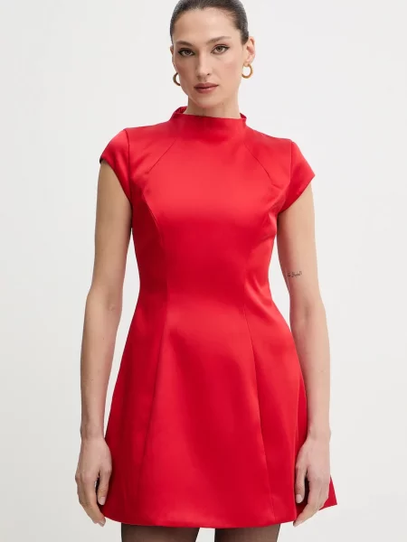 Bardot rochie mini evazați roșu