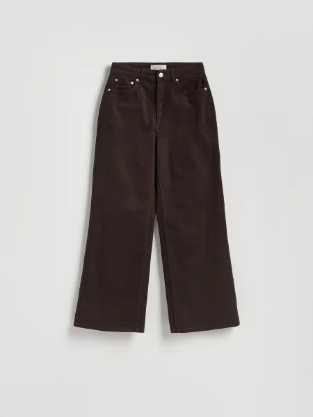 Reserved Джинси широкого крою темно коричневий