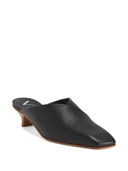 Iš natūralios odos mulės Giuseppe Zanotti su kvadratine nosimi juoda