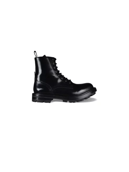 Botki Alexander Mcqueen skórzane czarne