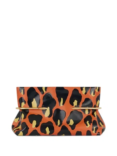 Geantă plic Givenchy din piele cu imagine cu model leopard portocaliu