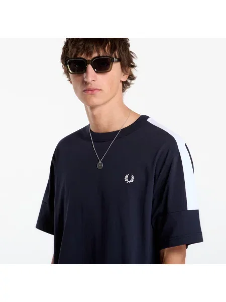 Tricou FRED PERRY Printed Tape Tshirt Navy M marină