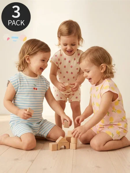 Sinsay overaly s motivem ovoce 3 pack krémová