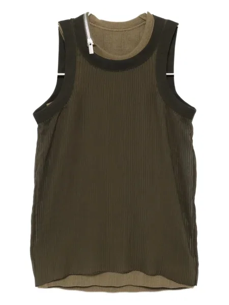 Vestă Sacai plisată verde