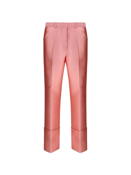 Pantaloni Calvin Klein din satin roz