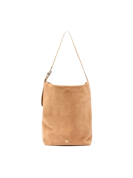 Torebka Pinko zamszowa beżowa