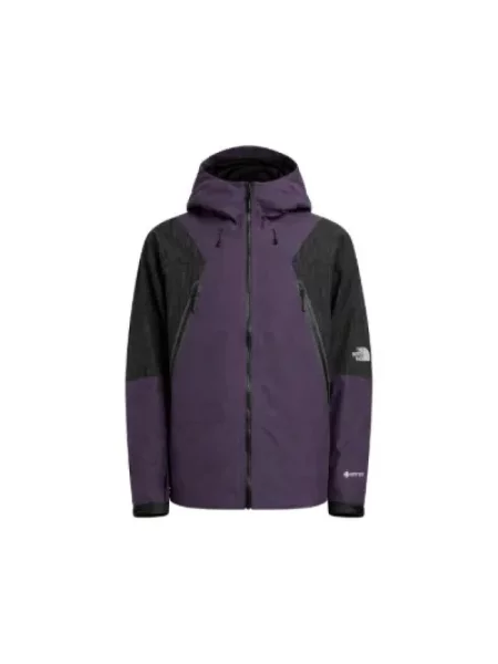 Kurtka The North Face z kapturem fioletowa