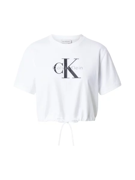 Calvin Klein Jeans Tricou gri deschis / negru alb