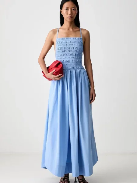 GANNI rochie evazată simplă din