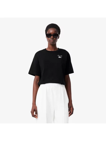 Lacoste Koszulka Z Logo czarna
