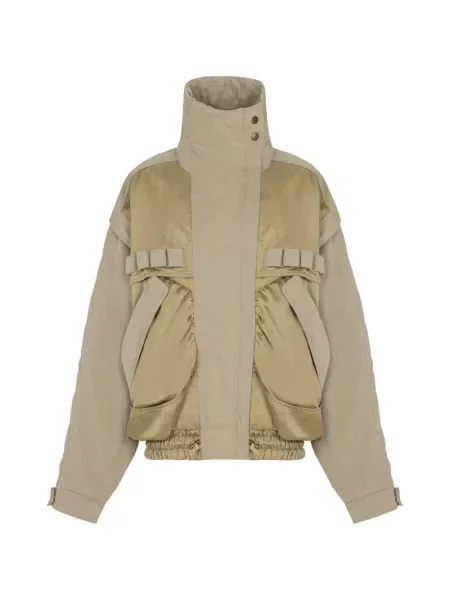 Kurtka bomber Balmain z twillu zielony