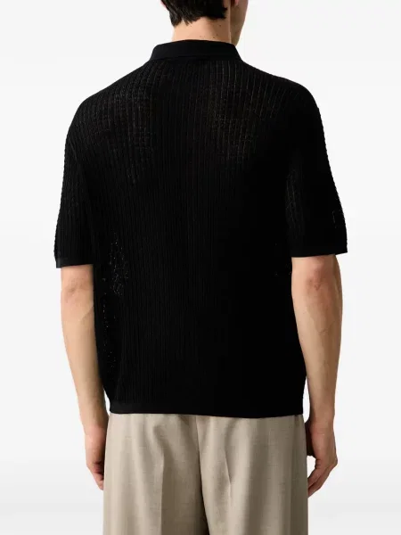 Μάλλινο με κολάρο polo Emporio Armani μπλε