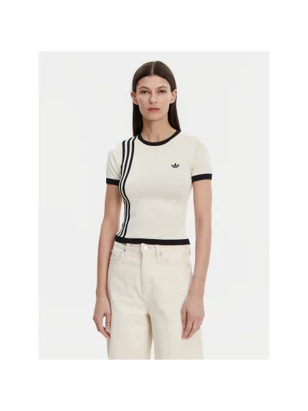 Adidas T-Shirt Knitted Slim Fit μπεζ