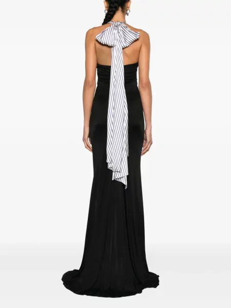 Kostiumas maksi maxi suknele V:pm Atelier satininis juoda