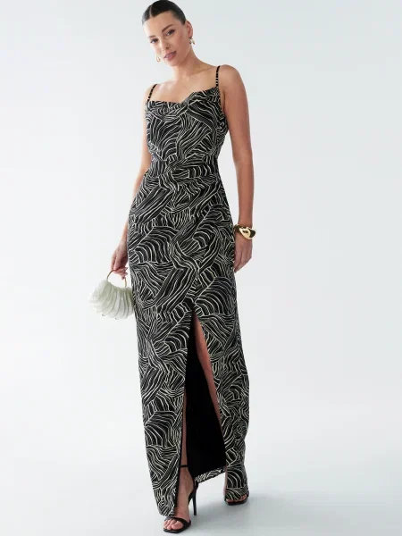 BWLDR Rochie Reenie verde pastel negru