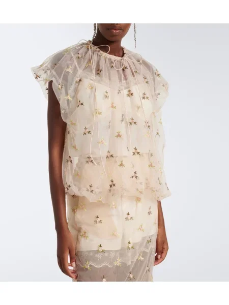 Top Simone Rocha din tul bej