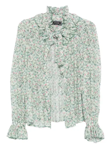 Bluză Styland cu model floral cu imagine verde
