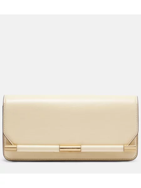 Geantă plic Victoria Beckham din piele alb