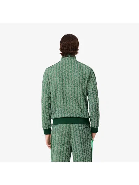 Lacoste Żakardowa Bluza Dresowa Paris Zapinana Na zielony