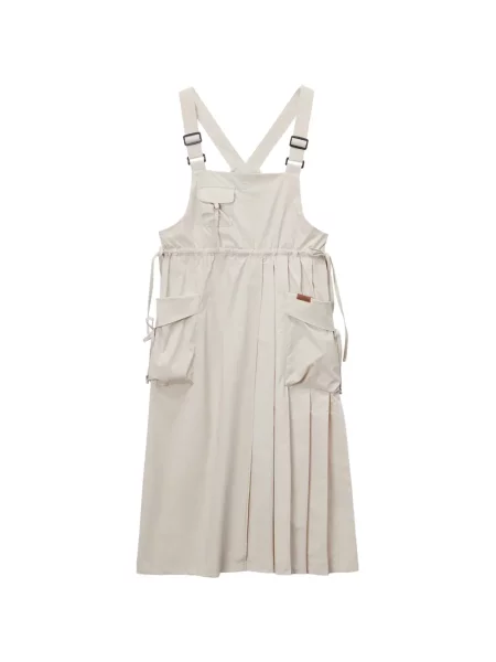 Sukienka midi Musium Div. na sprzączkę plisowana garniturowa