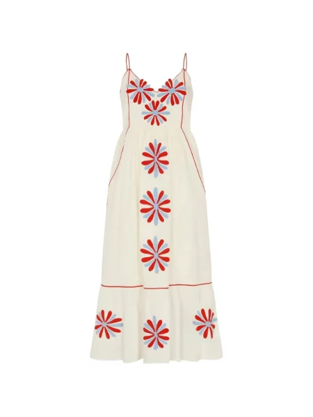 Rochie Carolina K cu model floral cu aplicații