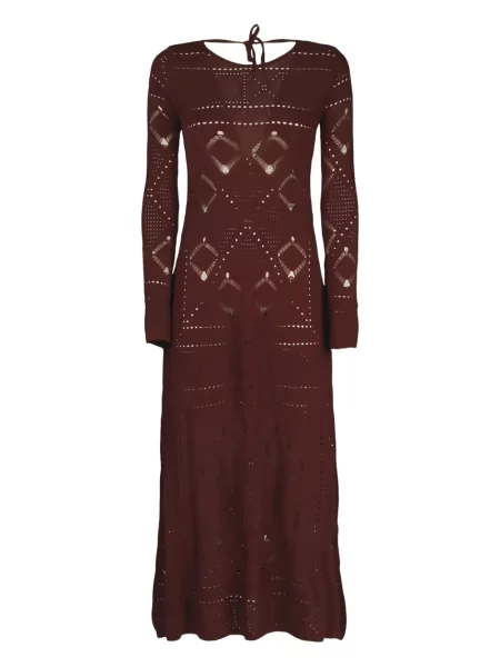 Maxi rochie maxi Akep tricotate de costum maro