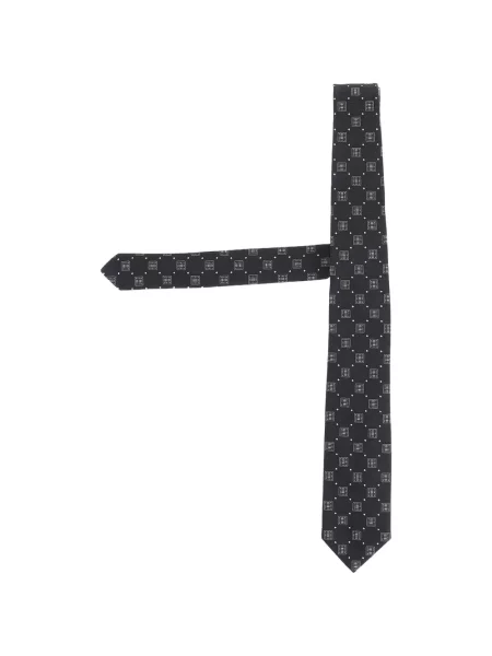 Cravată Boss cu imprimeu geometric negru
