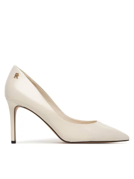 Tommy Hilfiger szpilki skórzane ESSENTIAL POINTED PUMP biała