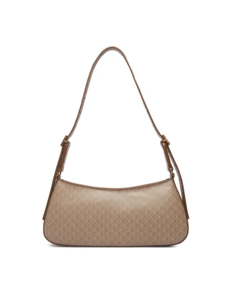 Calvin Klein Táska Emblem Aop Small Shoulder Bag bézs