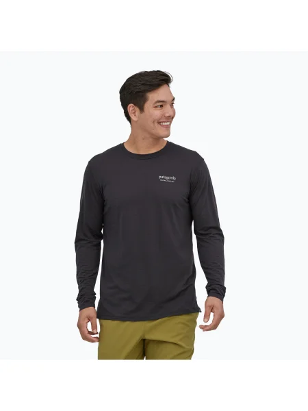 Мъжки панталон Patagonia Cap Cool Merino Blend Longsleeve Graphic heritage header/black черно