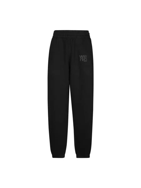 Spodnie T By Alexander Wang klasyczne frotte czarne