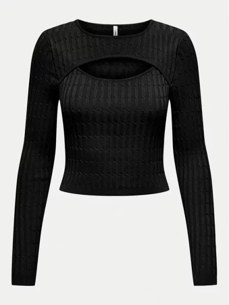 ONLY Džemper Meddi Cropped Fit crna