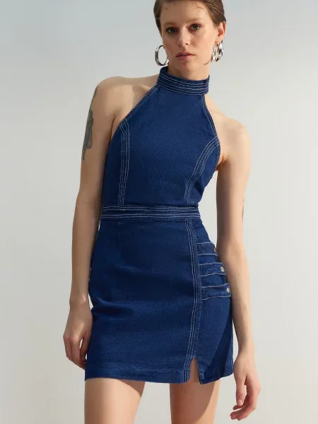 Sukienka jeansowa Trendyol niebieska