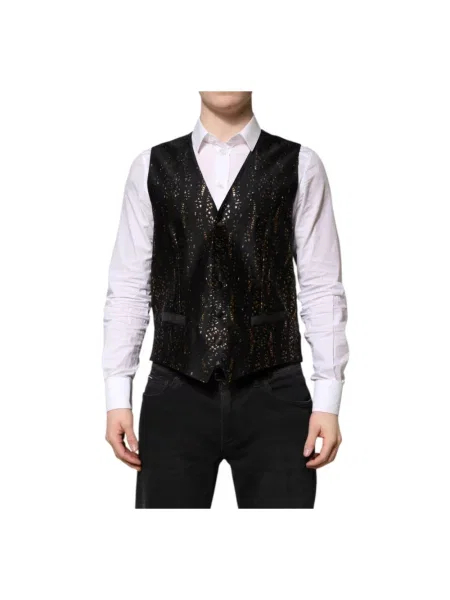 Kamizelka garniturowa Dolce And Gabbana biznesowa czarna