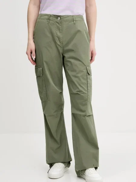 Tommy Jeans spodnie szerokie high waist zielony