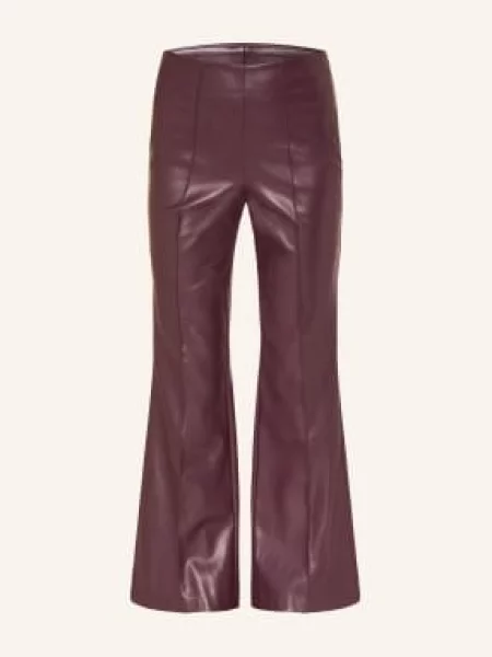Marc Aurel Spodnie Bootcut W Stylu Skórzanym lila fioletowe