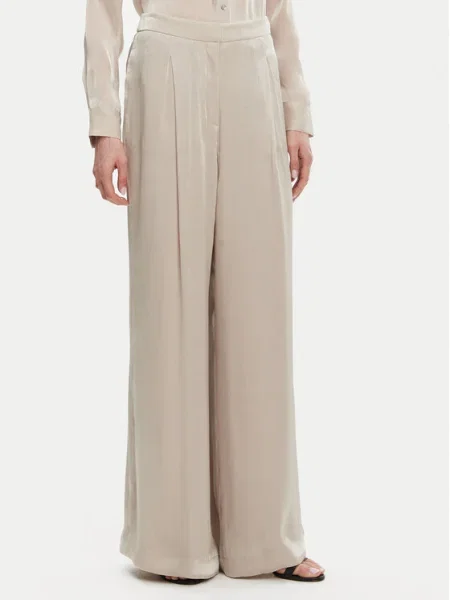 MICHAEL Michael Kors Панталони тип палацо Wide Leg бежов