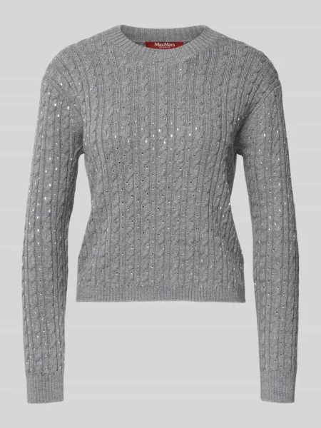 Sweter o kroju slim fit z dzianiny z czystej żywej wełny model ‘USSURI’ Max Mara Studio