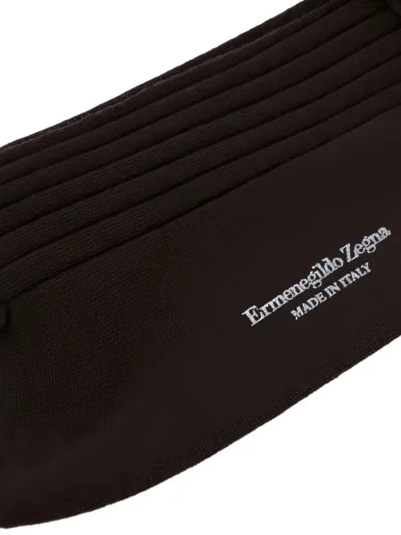 Плетени чорапи Zegna с принт кафяво