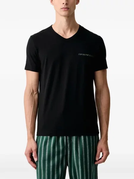 Πουκάμισο Emporio Armani με σχέδιο με λαιμόκοψη v πράσινο